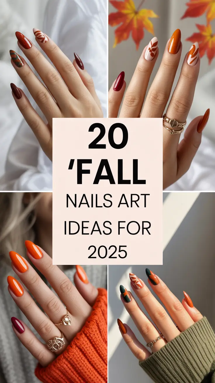 Fall Nails Art Ideas 2025: Trendy Almond & Short Designs
