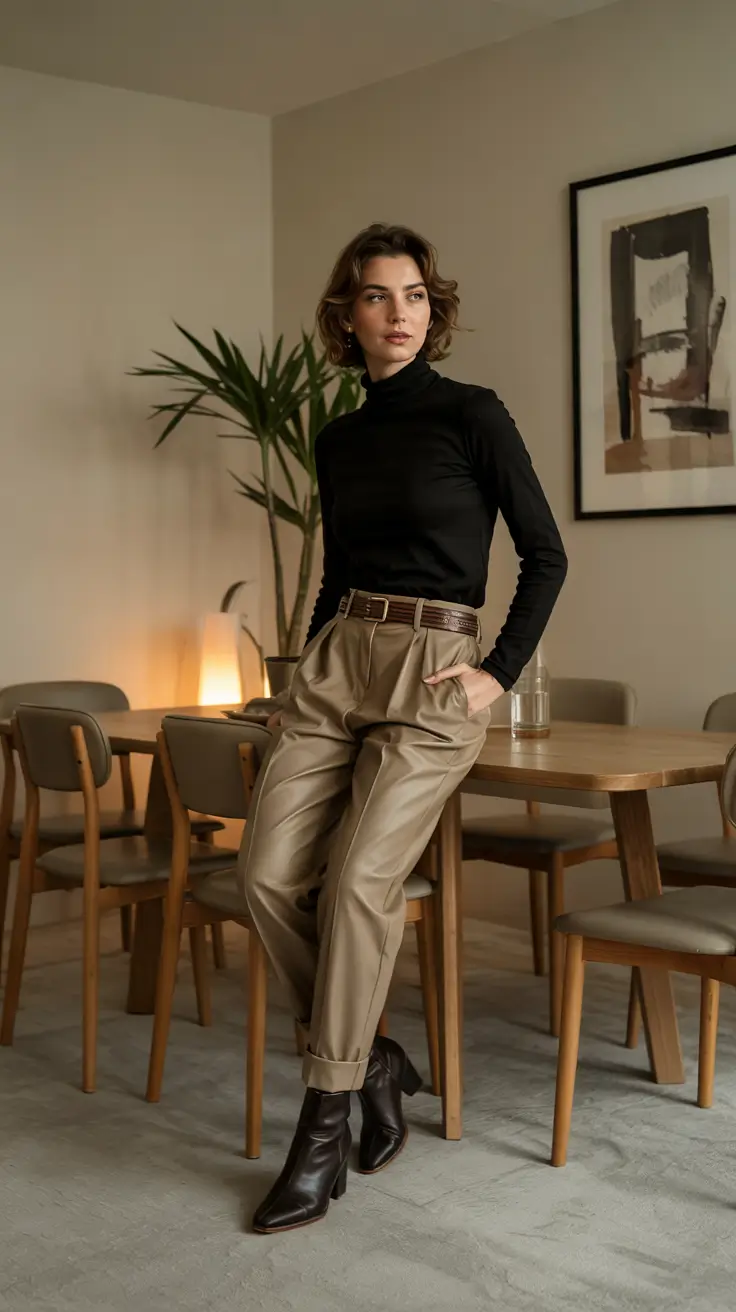 fall office outfits for women monochrome luxe with a hint of retro