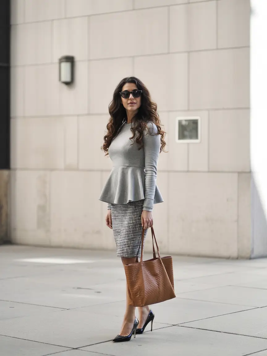 fall office outfits for women timeless elegance with a peplum twist