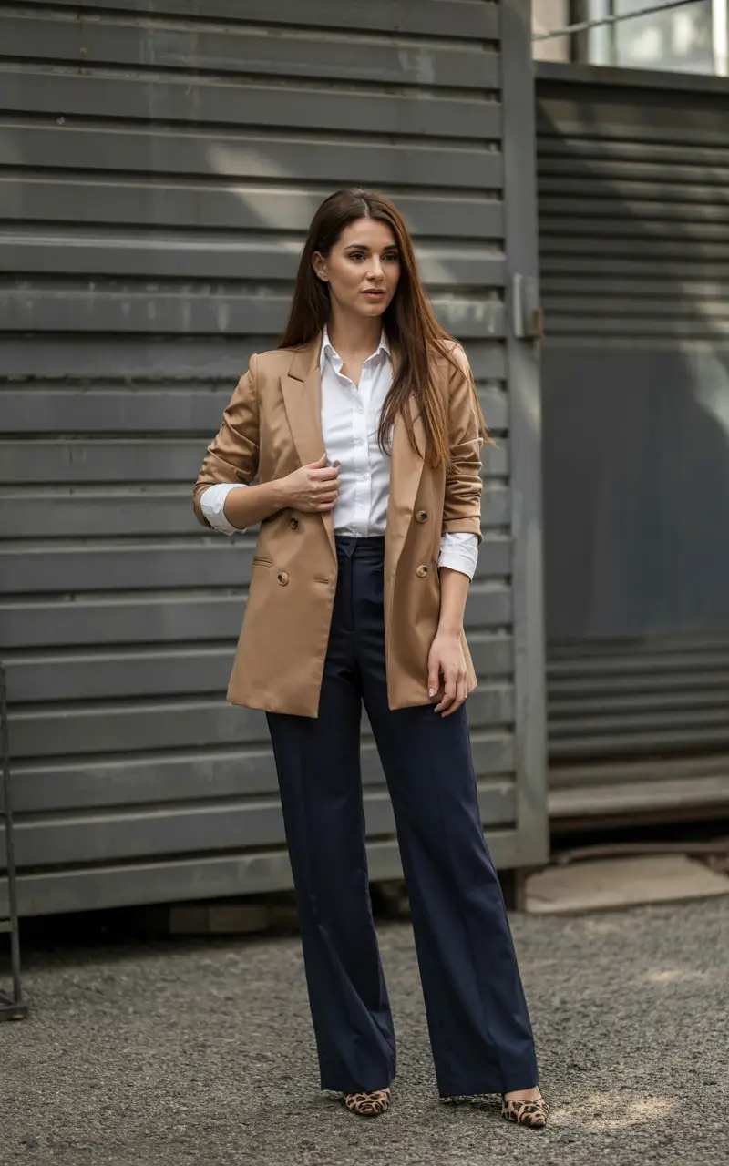 fall office outfits for women the blazer-and-leopard combo that works every time