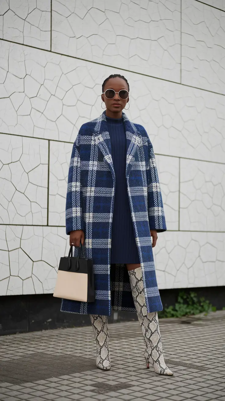 fall outfits for black women Bold Prints and Confident Boots