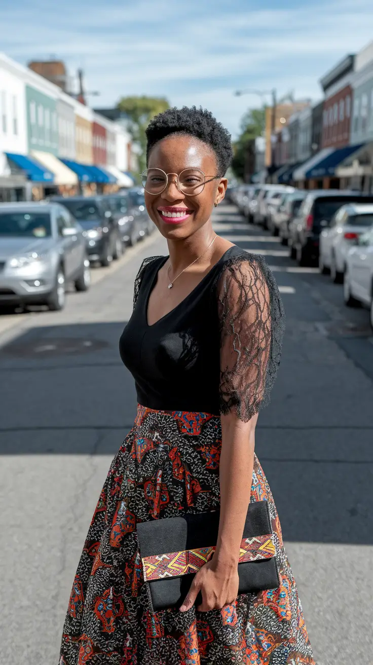 fall outfits for black women Playful Print With Vintage Elegance
