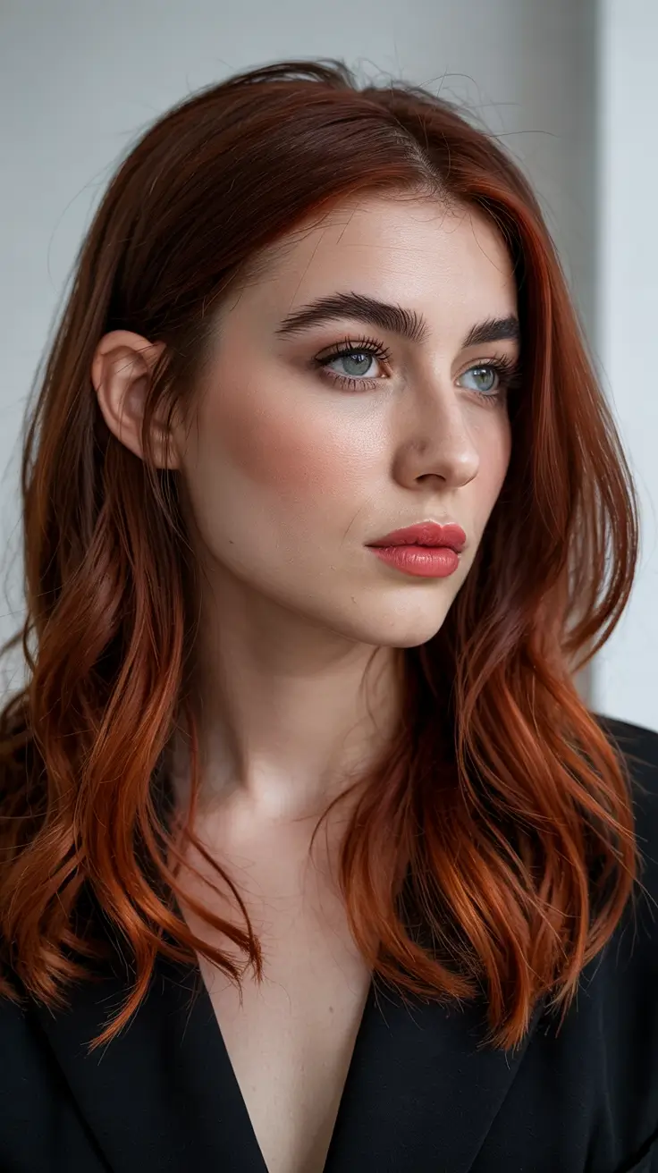 fall red hair color Classic Fox Red with Subtle Dimension
