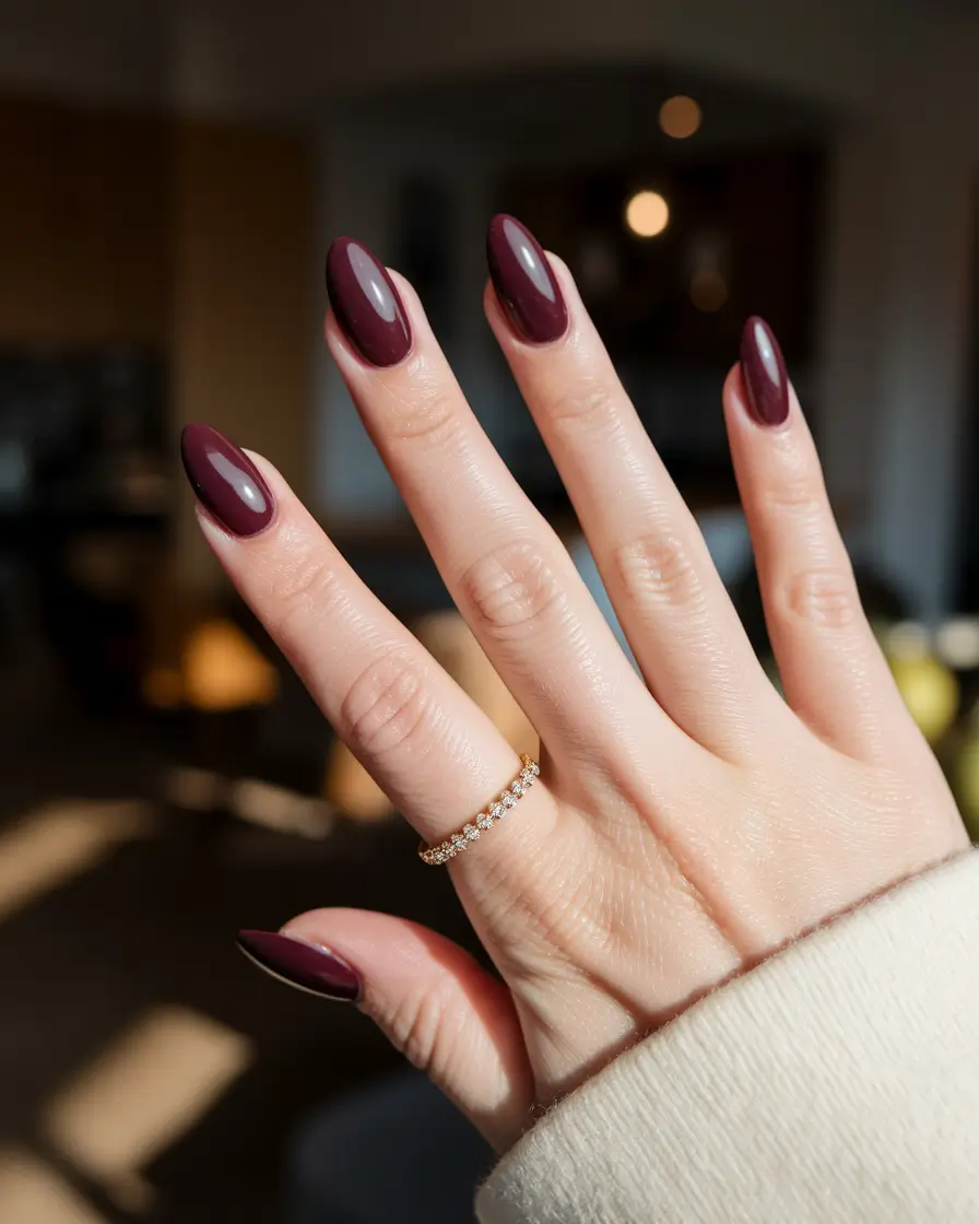 fall season nails dark red Deep Merlot for Timeless Fall Drama