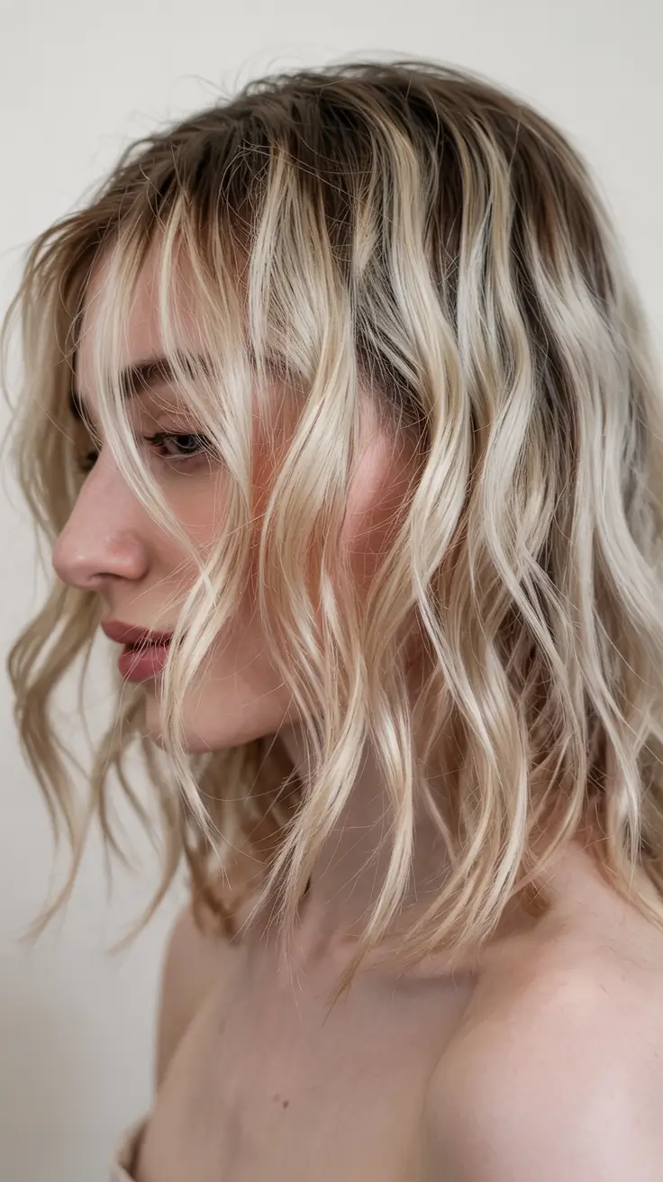 fall shag haircuts Blonde Beach Waves with a Shaggy Twist