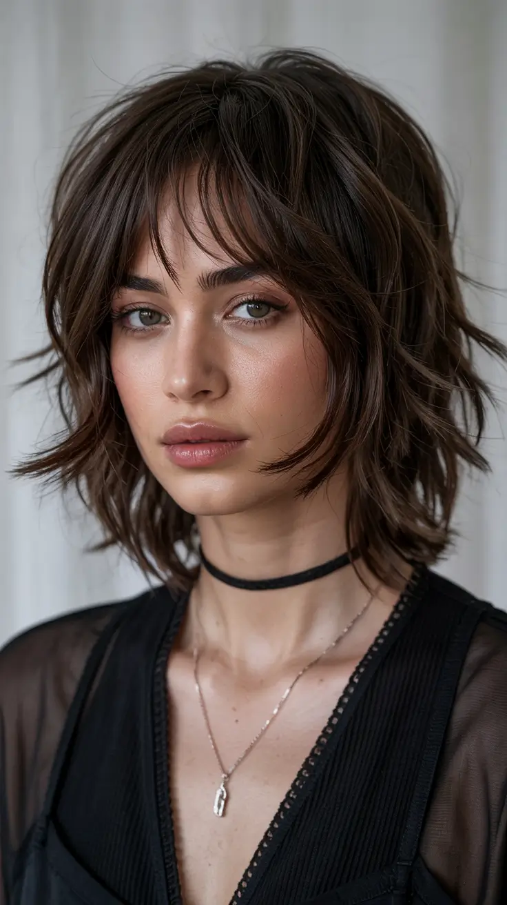 fall shag haircuts Grunge-Inspired Texture with Choppy Layers