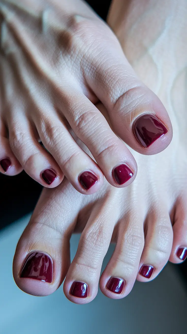 fall toe nails Classic Garnet Gloss