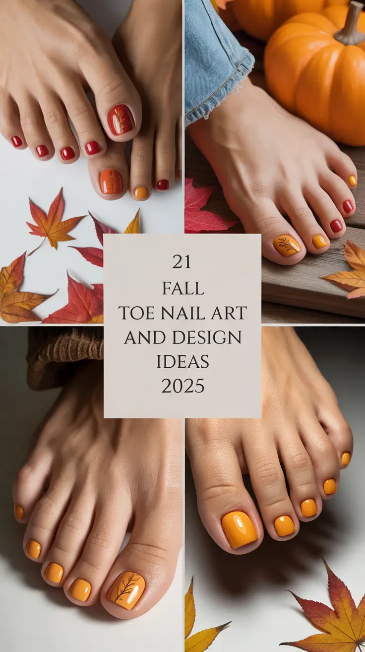 Fall Toe Nail Art and Design Ideas 2025: Best Colors and Trends for Autumn Pedicures