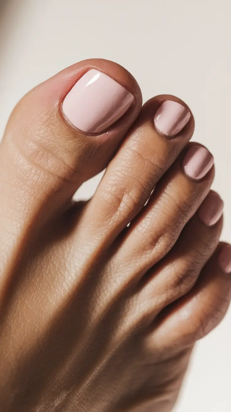 fall toe nails Baby Pink Gloss Revival