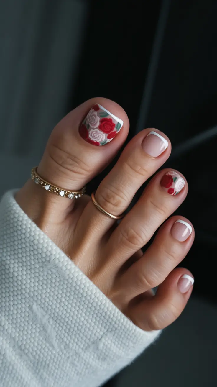 fall toe nail colors Autumn Rose Garden French