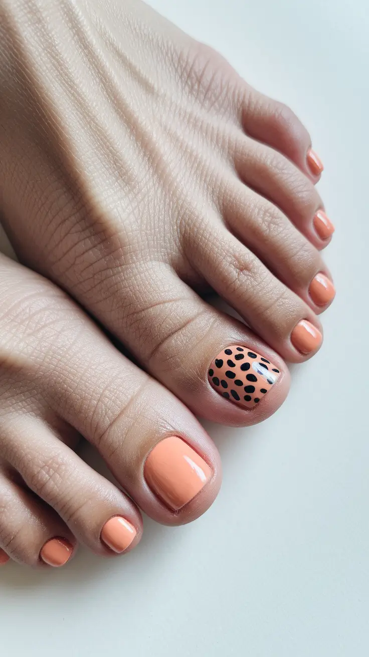 fall toe nail colors Soft Apricot with Wild Accent
