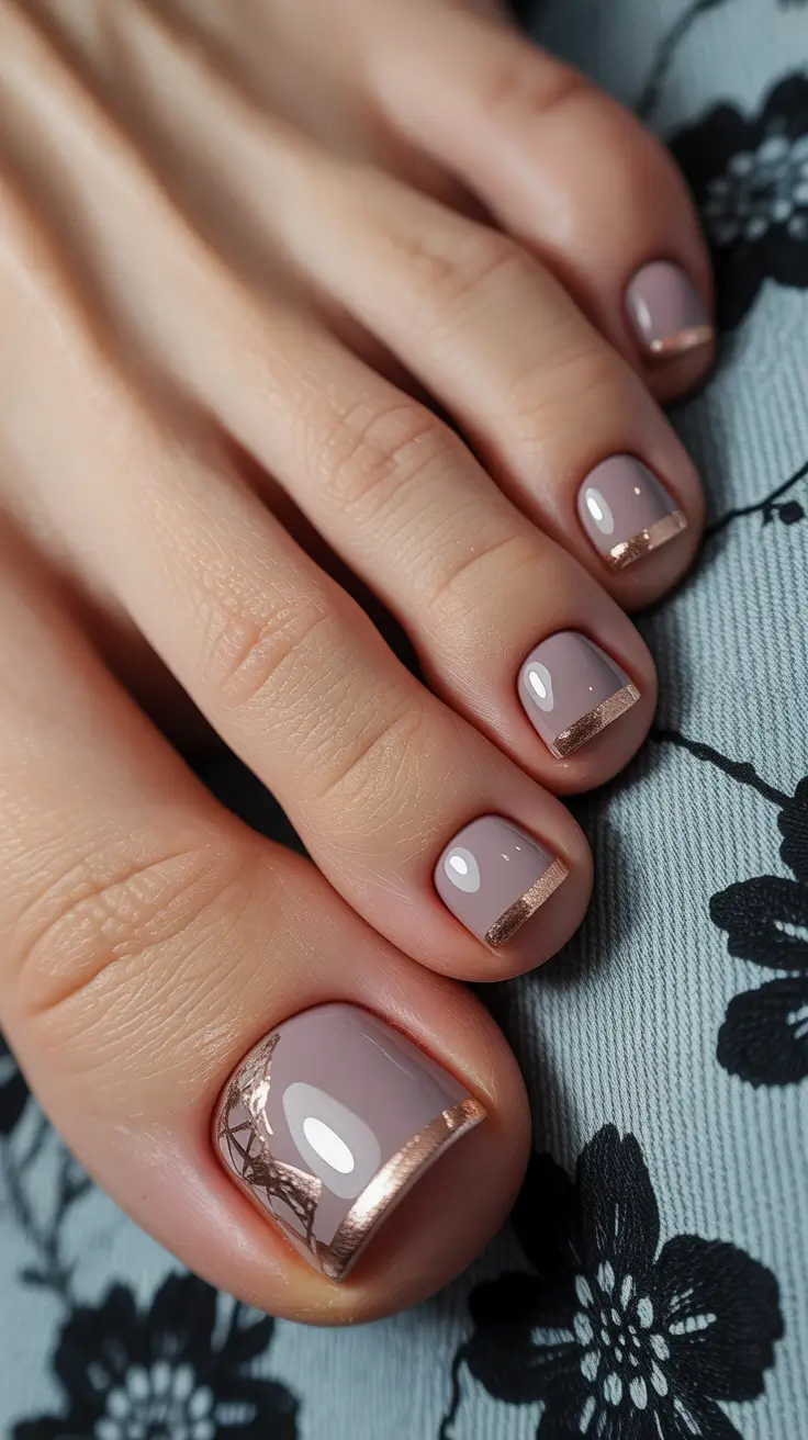 fall toe nail colors autumn design Two-Tone Neutrals with Graphic Dots
