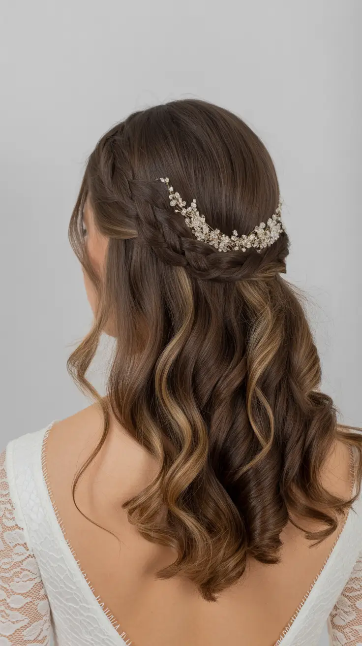 fall wedding hairstyles bridesmaid half Boho Braid Meets Delicate Sparkle