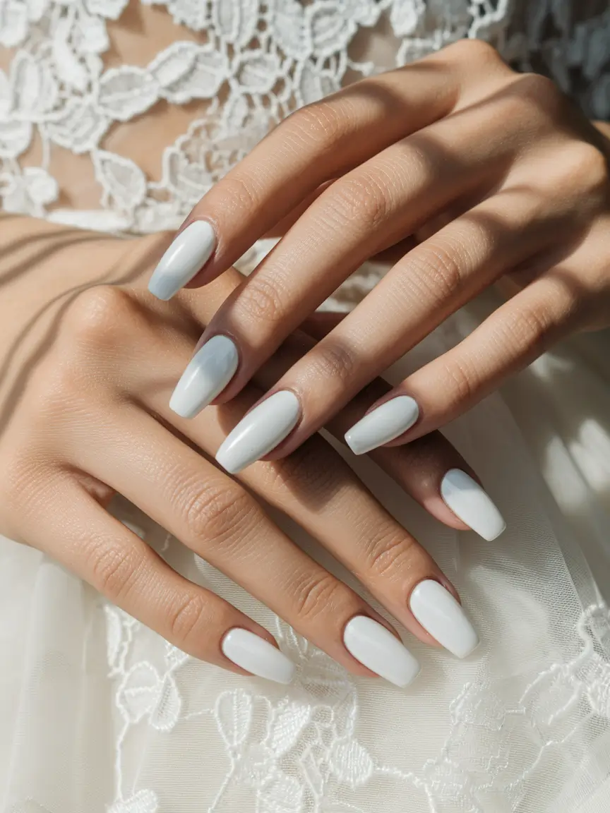 fall wedding nails for bride gel Bright Cream for the Bride Who Loves Contrast