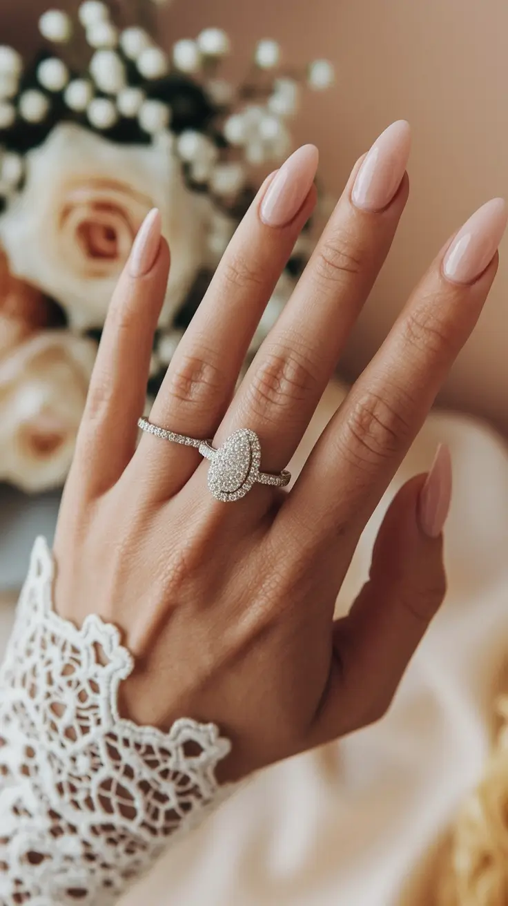 bride almond Glossy Nude Almond with Couture Energy