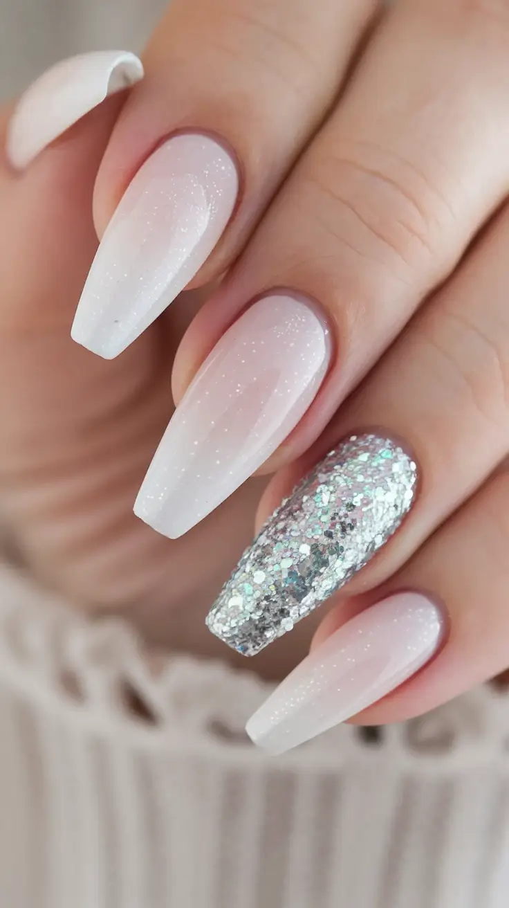 fall wedding nails for bride acrylic Frosted Glitter Drama for the Daring Bride