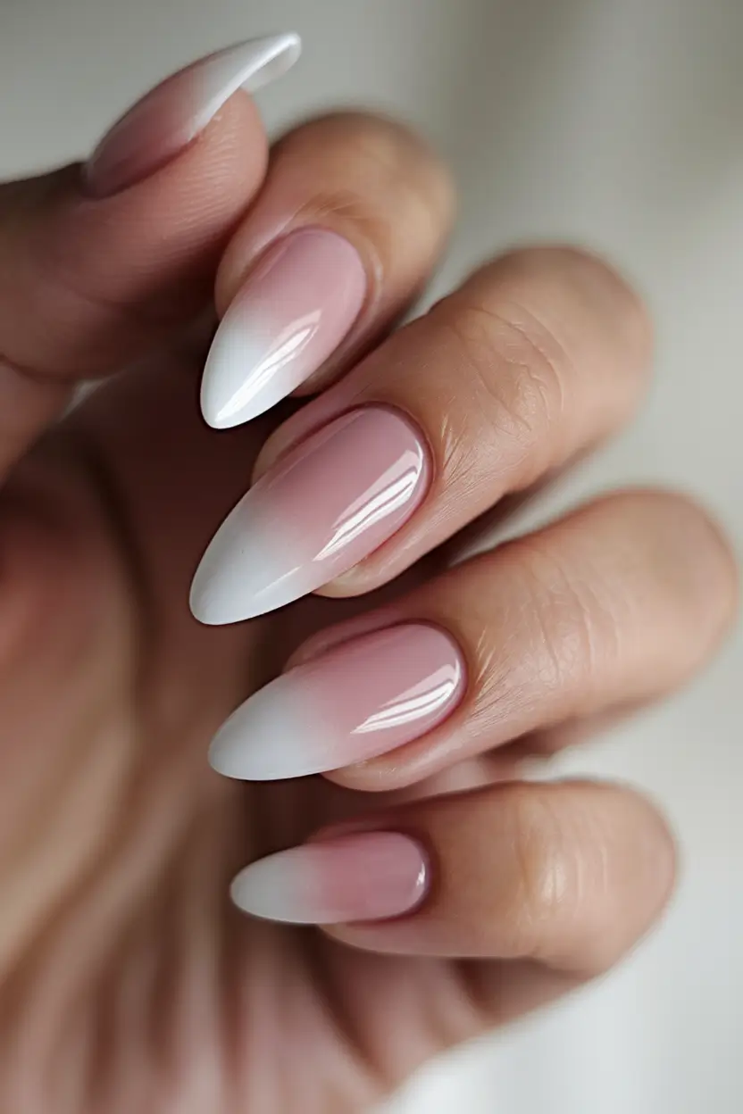 fall wedding nails bride Soft Fade for a Neutral Bride