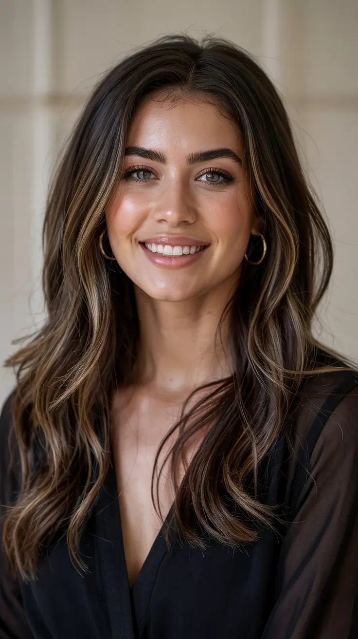 hair color for brown skin Chestnut Melt with Caramel Slices