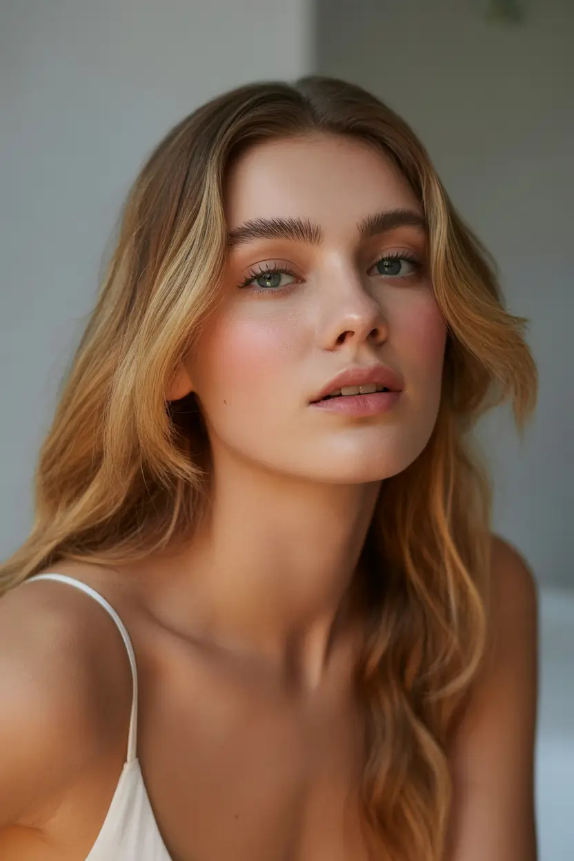 hair color for brown skin Sun-Drenched Gold Tones with Root Softening