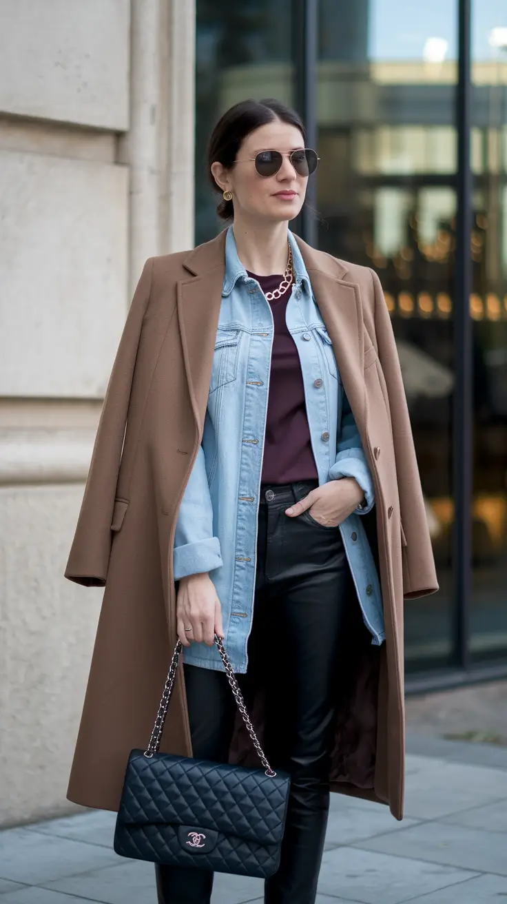 layering fall outfits Layered Neutrals with an Urban Edge