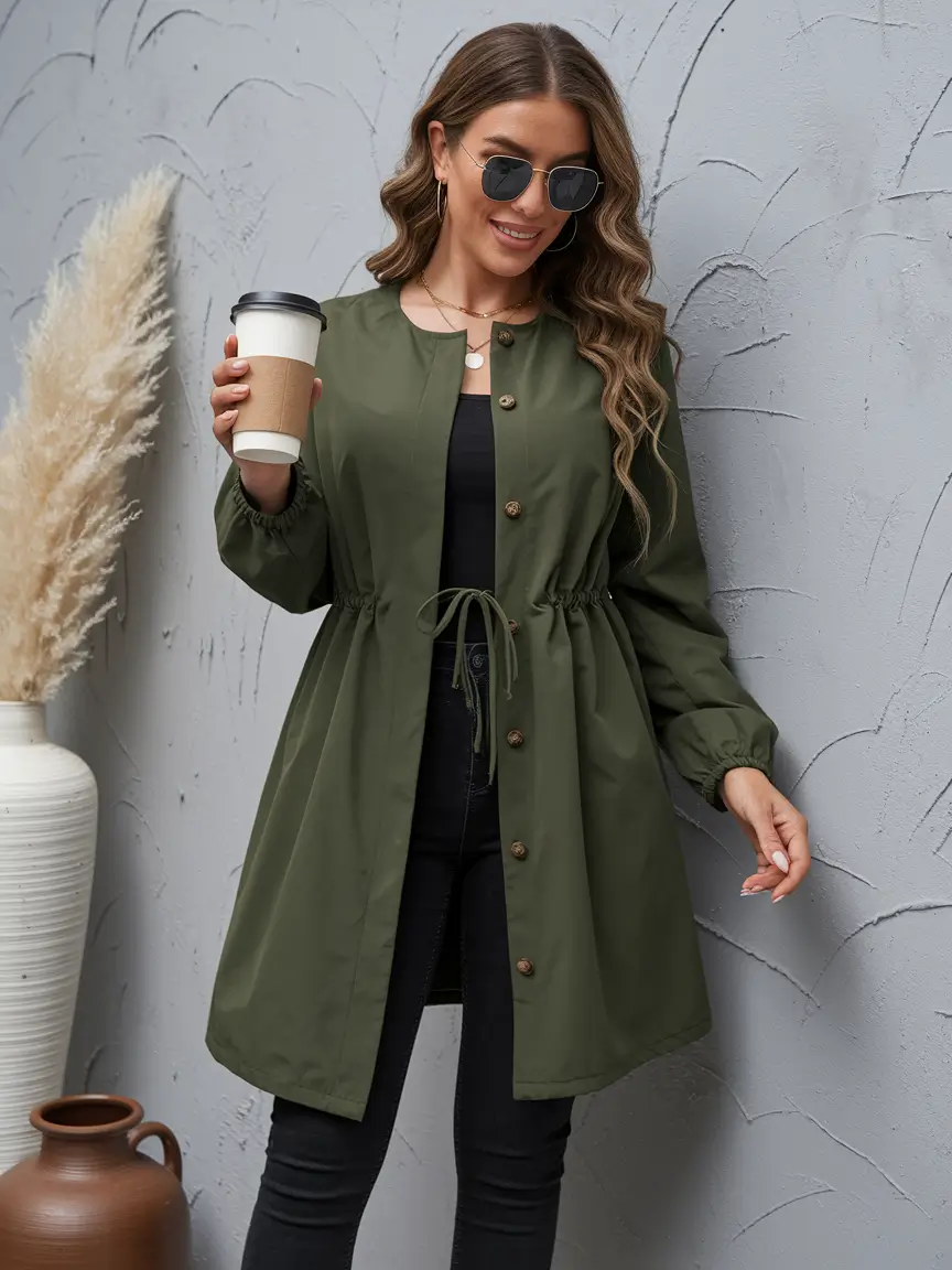 layering fall outfits Earthy Olive Utility Chic