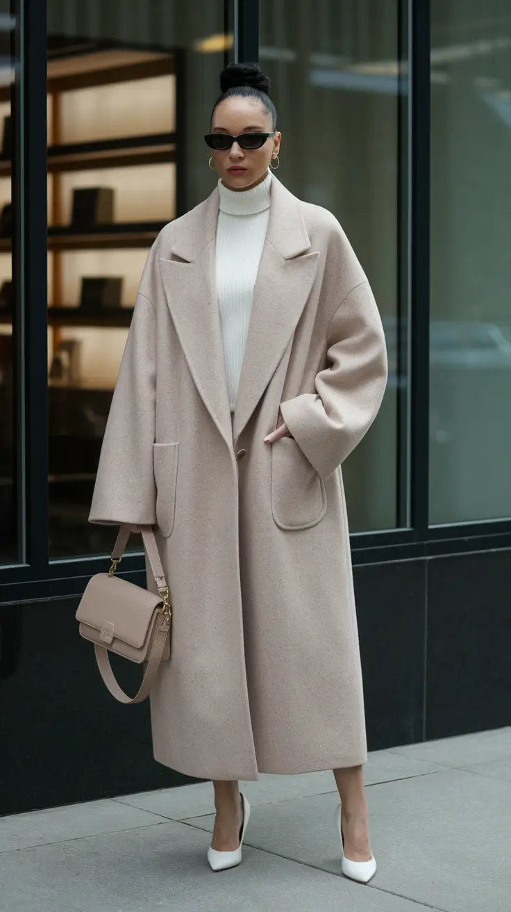 fall layering work outfits Classy Neutrals with Monochrome Polish