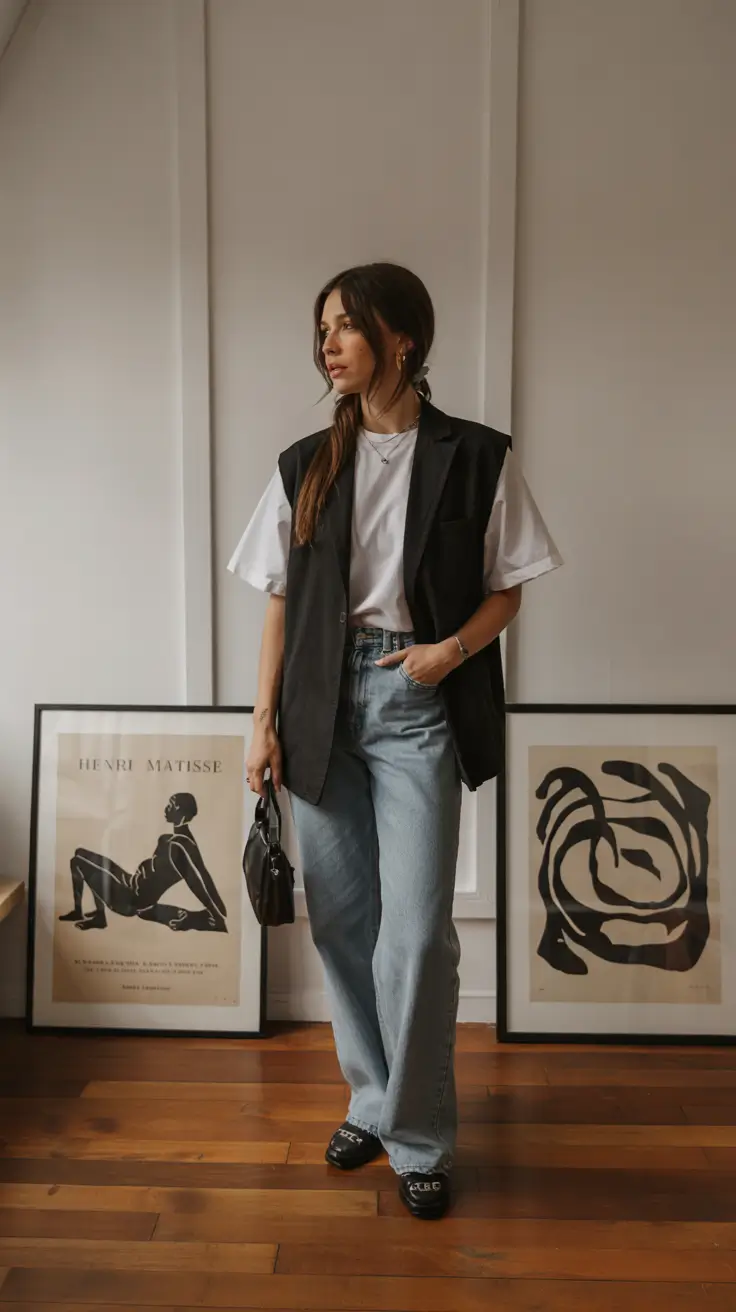 chic fall midsize outfits Creative Layering with Masculine Energy