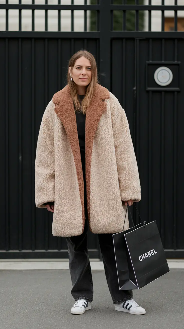 new fall fashion clothes Oversized Shearling in Soft Neutrals