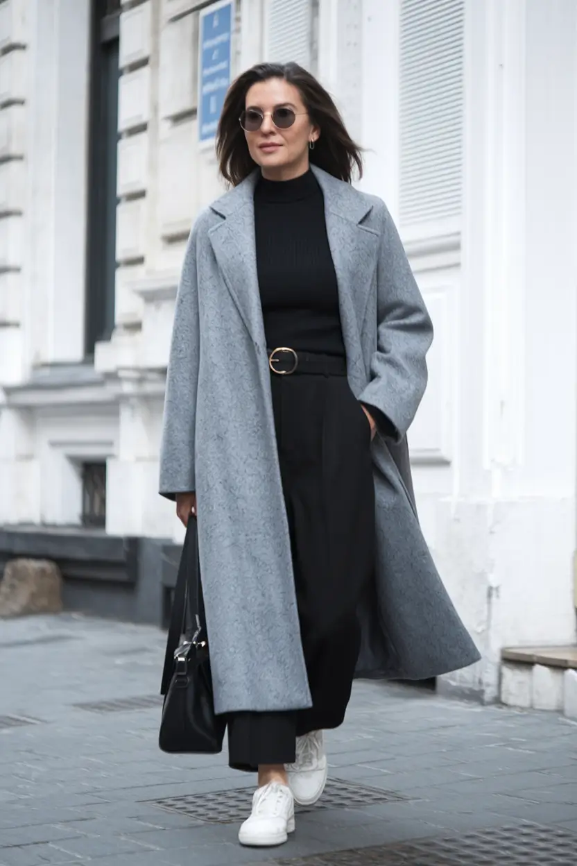nyc fall outfits street style Gray and Black, Soft and Sharp
