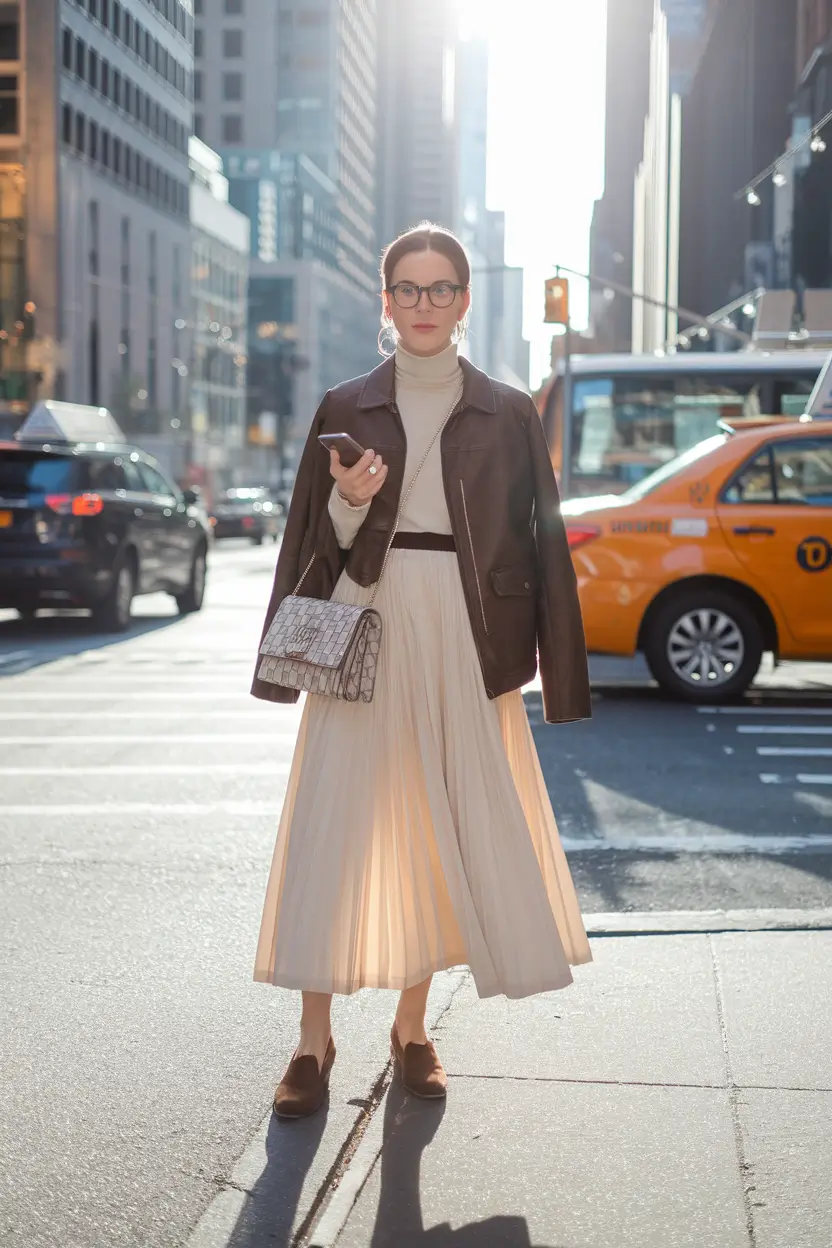 nyc fall outfits aesthetic City Ballet Energy in Cream and Chocolate