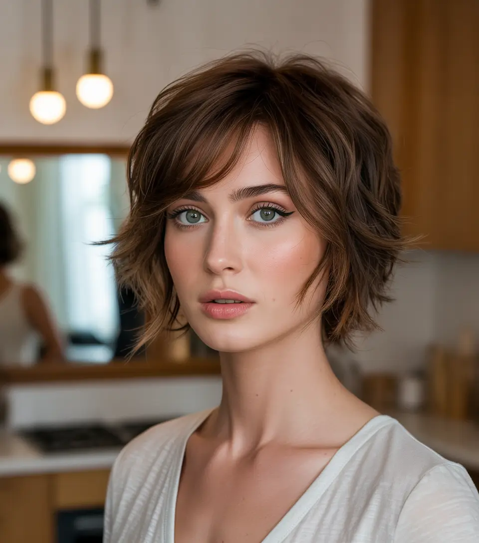 popular fall haircuts 2025 short Modern Shag Pixie with Flipped Ends