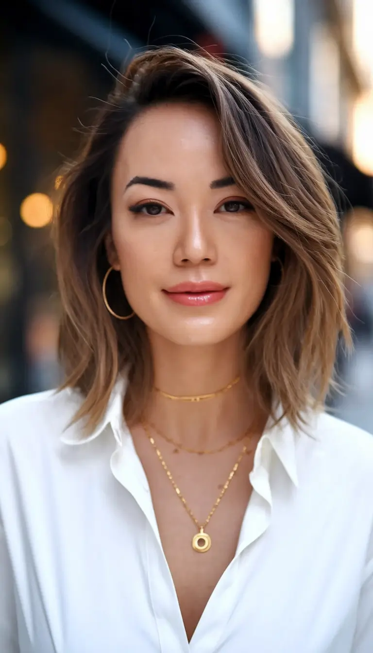 popular fall haircuts for medium length hair Textured Lob with Side Part