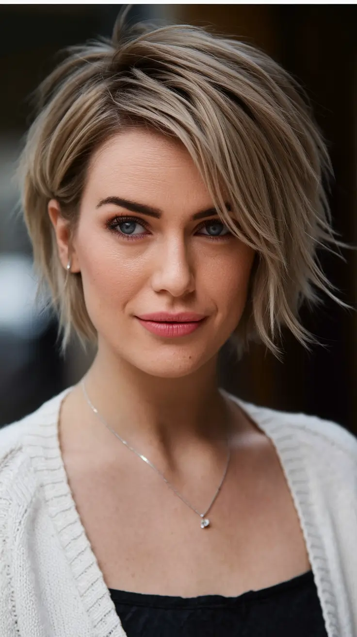 popular fall haircuts straight hair Choppy Blonde Pixie-Bob