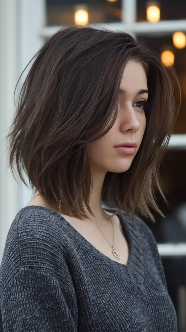 popular fall haircuts 2025 short Textured Bob with Airy Volume