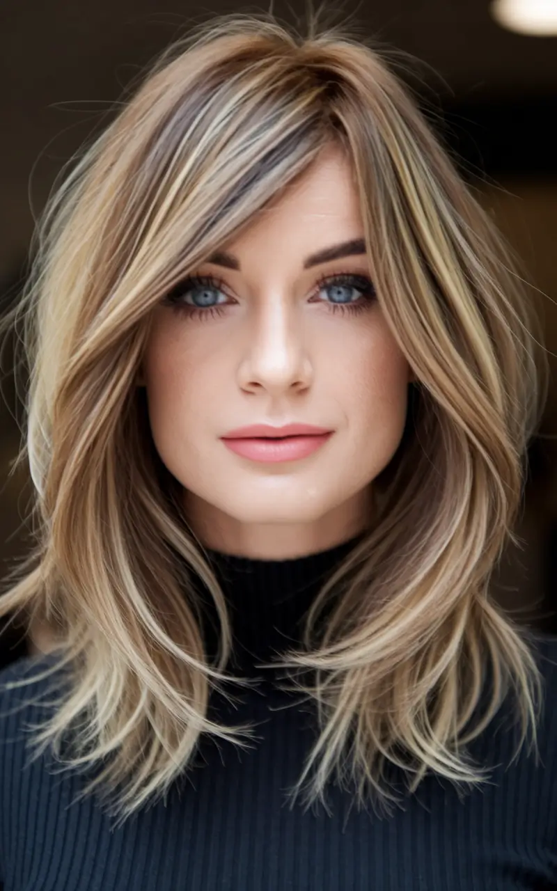 popular fall haircuts straight hair Layered Flick with Lived-In Highlights