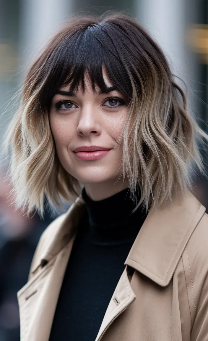 popular haircuts for fall 2025 Blunt Bob with Root Shadow