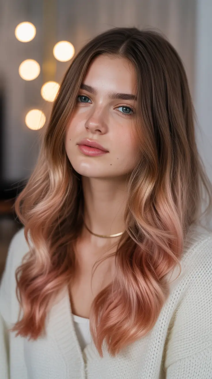 september hair color ideas Soft Rose Fade for End-of-Summer Glow