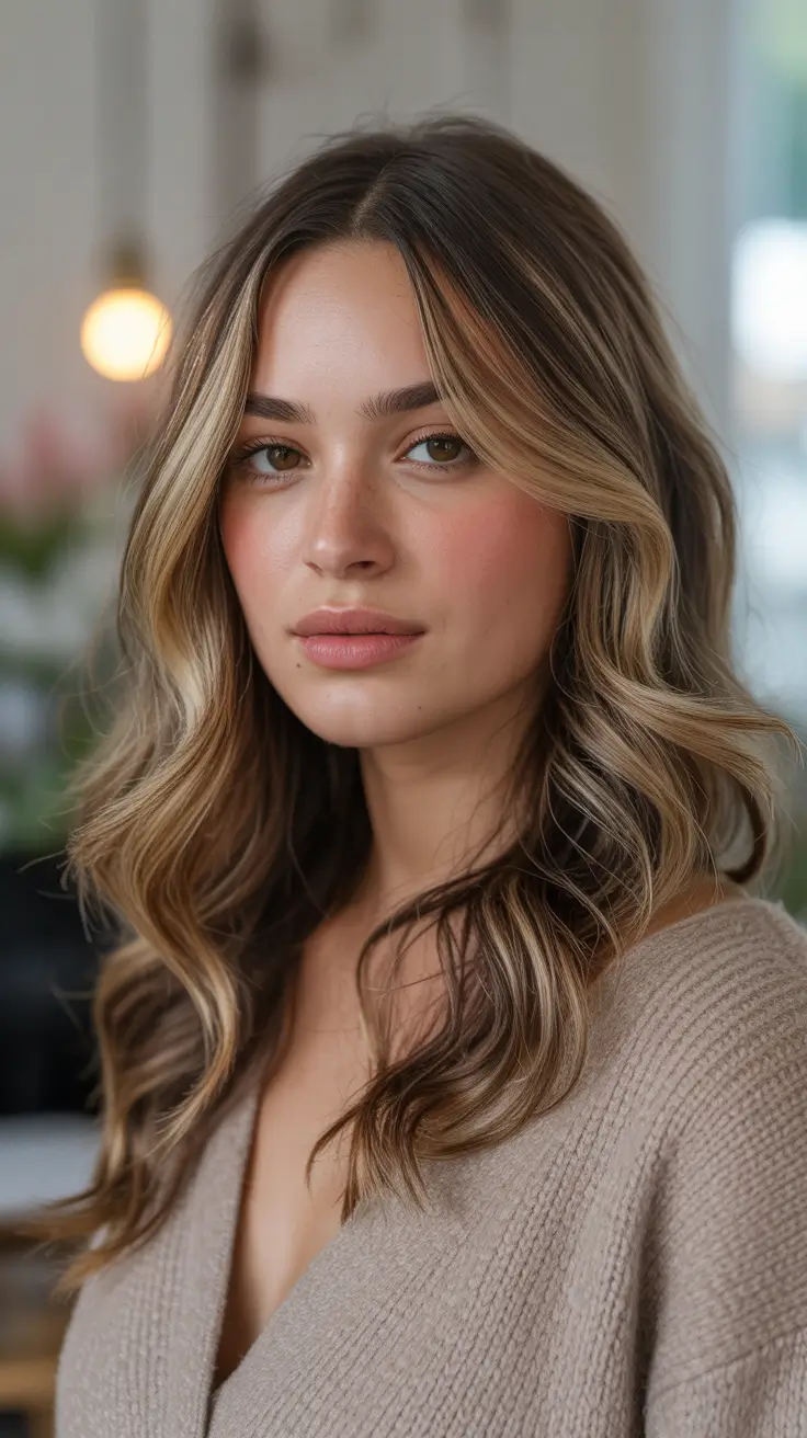 hair colors for september Face-Framing Sandstone Balayage