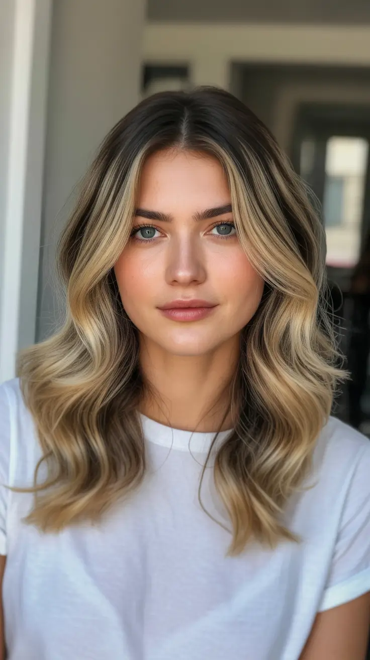 ideas blonde Medium Ash Blonde Waves with Bold Contrast