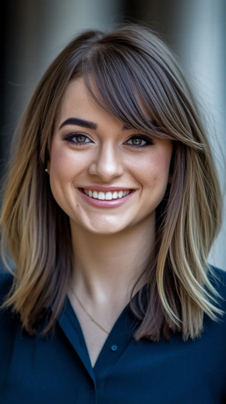 fall haircuts ideas Layered Lived-In Shag with Side-Swept Bangs