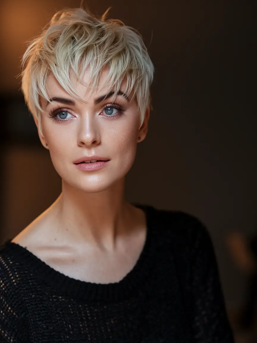 fall haircuts types Edgy Short Pixie with Choppy Texture