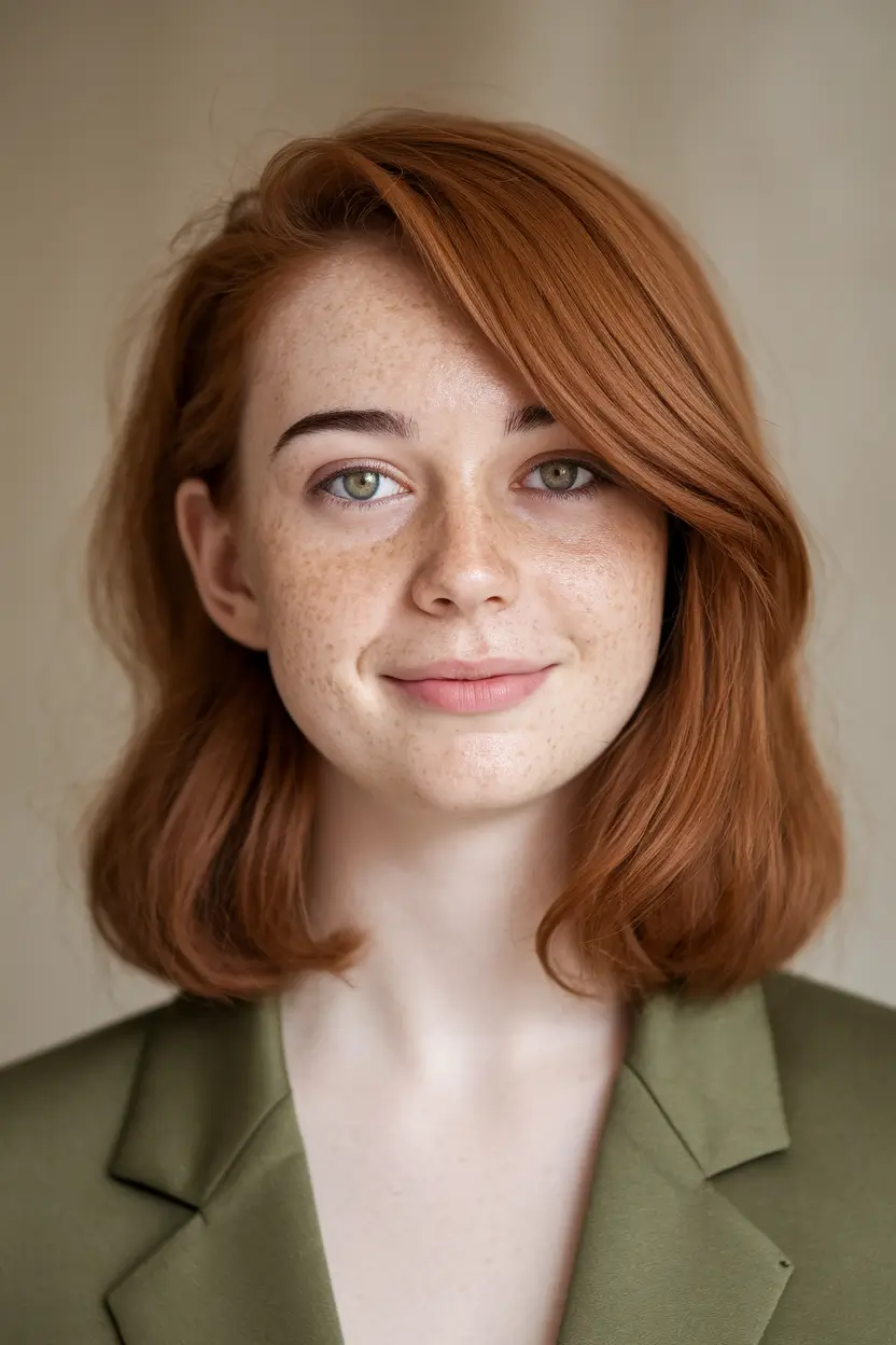 fall haircuts straight hair Minimal Mid-Length Cut with Side Part
