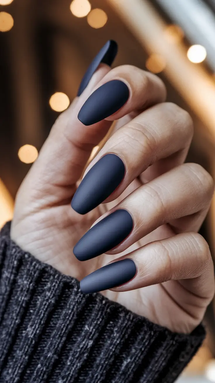 september nails color dnd Velvet Matte Indigo Allure