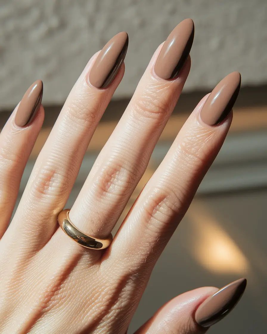 september nails color Soft Taupe Almond Calm