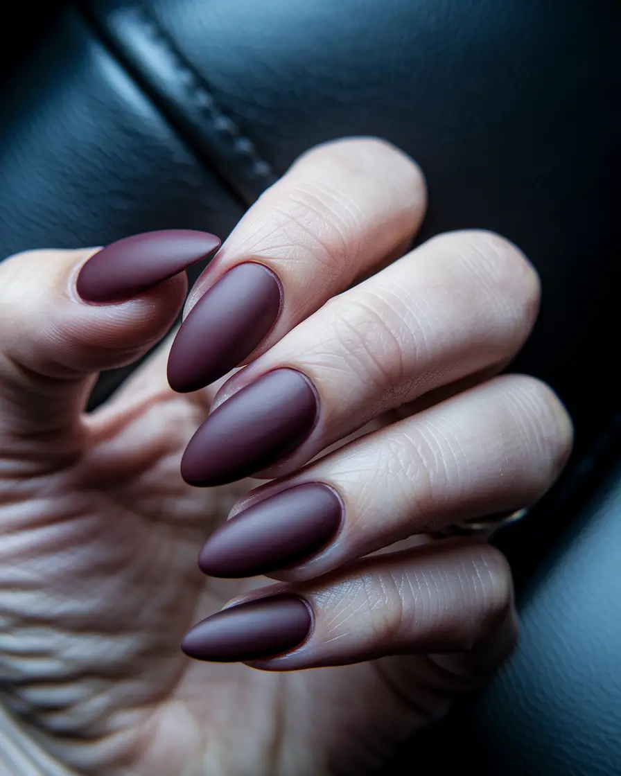 september nails color Matte Mulberry Mood