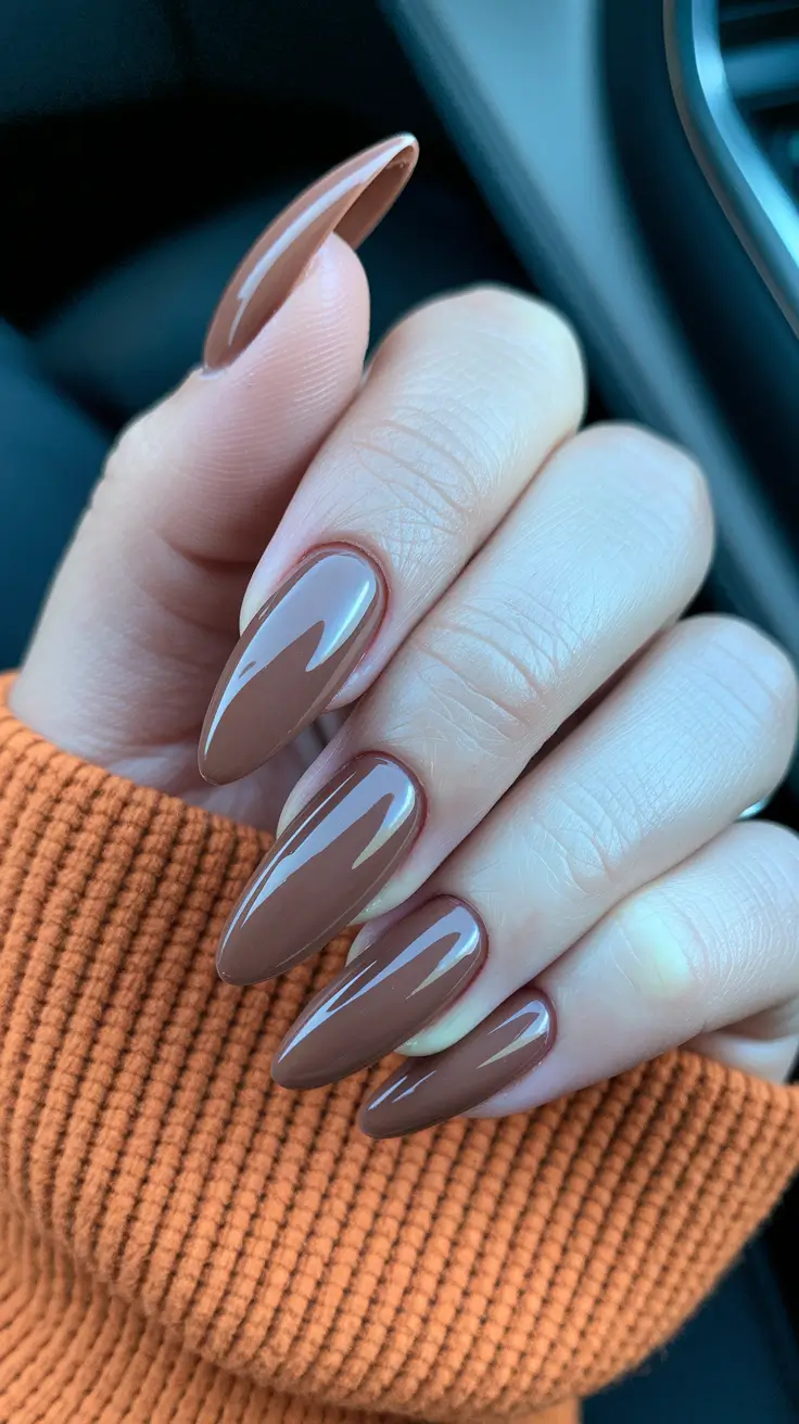 september nails color gel Cinnamon Caramel Almond