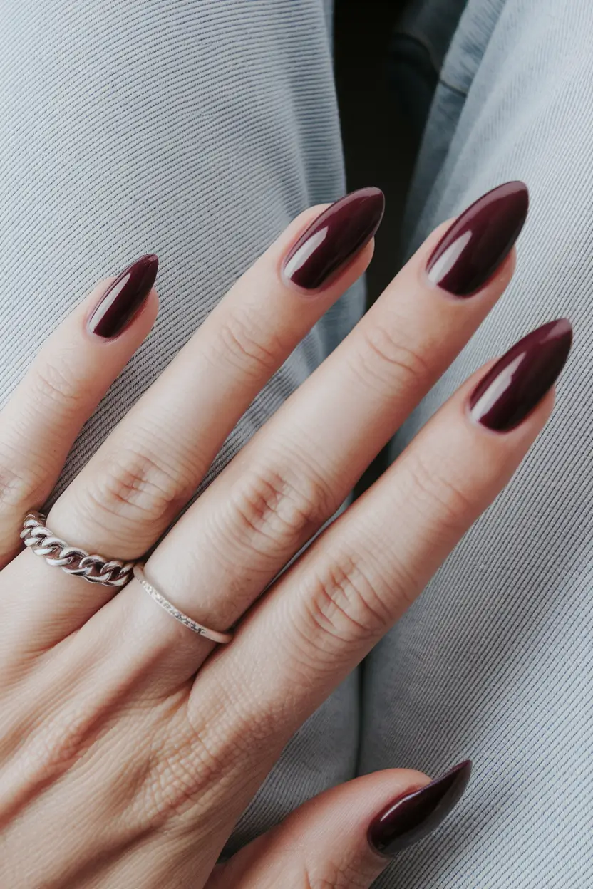 september nails color fall Deep Merlot Elegance