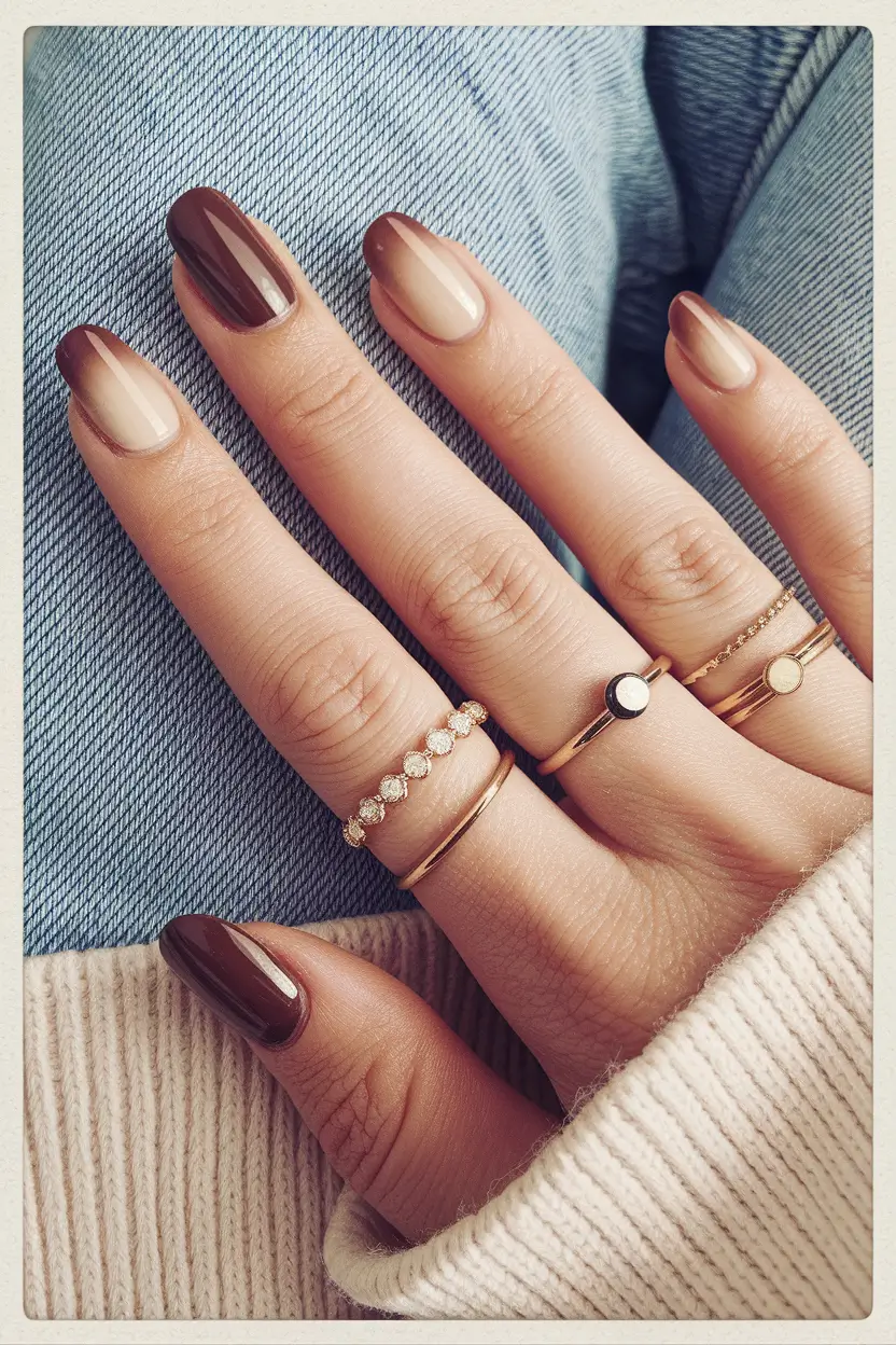 september nails color fall Coffee Ombre Layers
