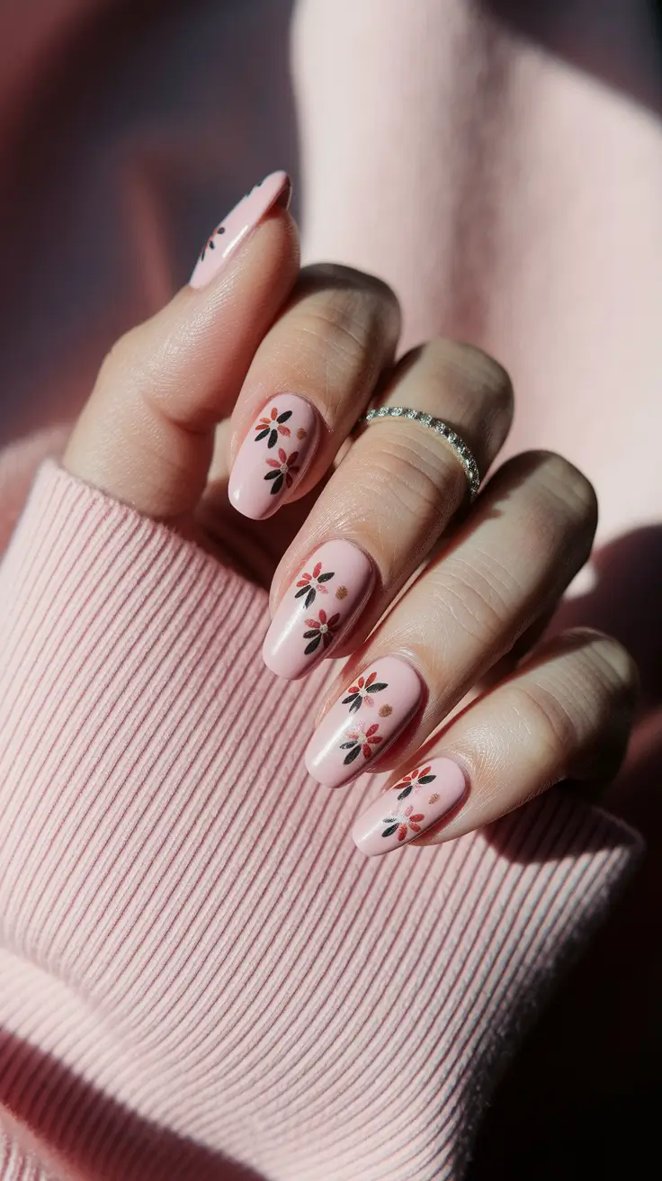september nails designs almond Cozy Florals for an Early September Mood
