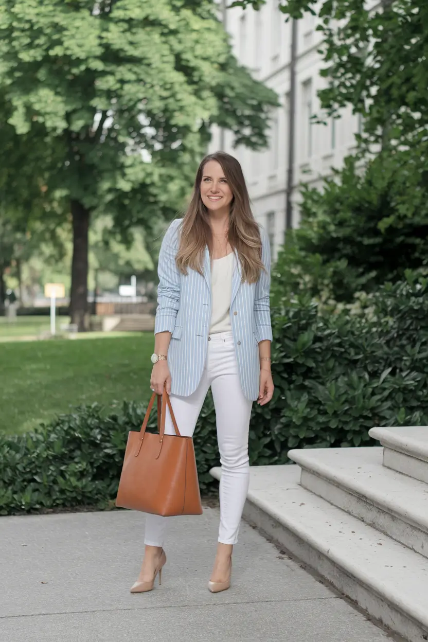 september outfits Smart Casual with a Blazer Twist